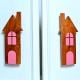 Handcrafted Acacia Wood House Handle Pair